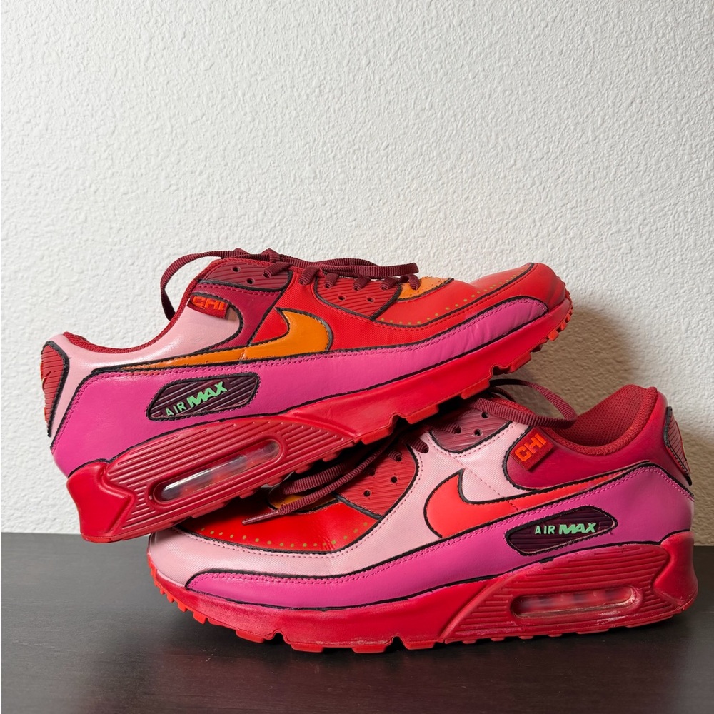 Nike Air Max 90 Custom Painted Red and Pink Shoes